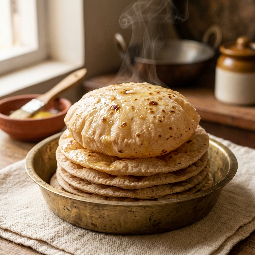 Soft Phulkas with Desi Ghee
